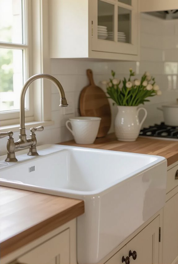handmade apron front porcelain sink