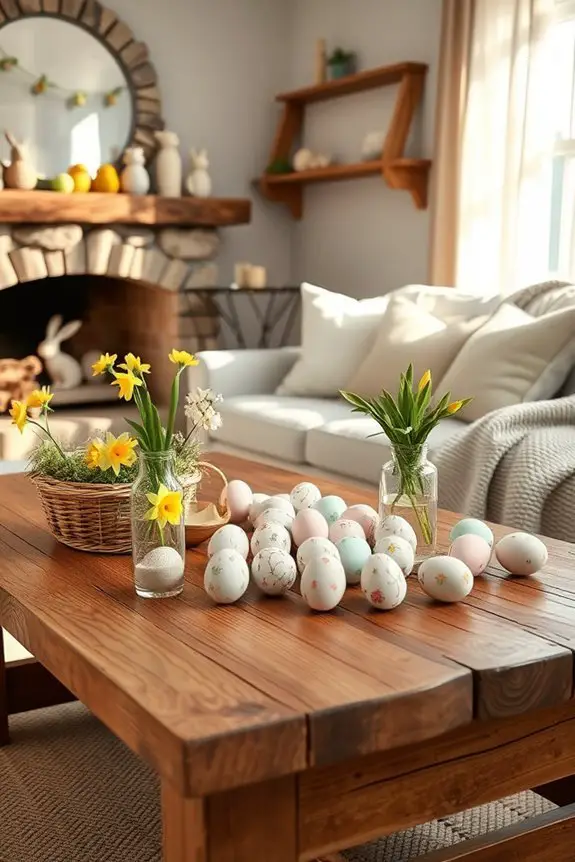 handmade easter crafts display