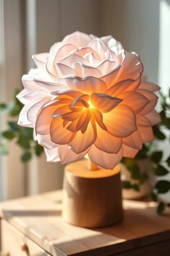 handmade fabric flower lamp