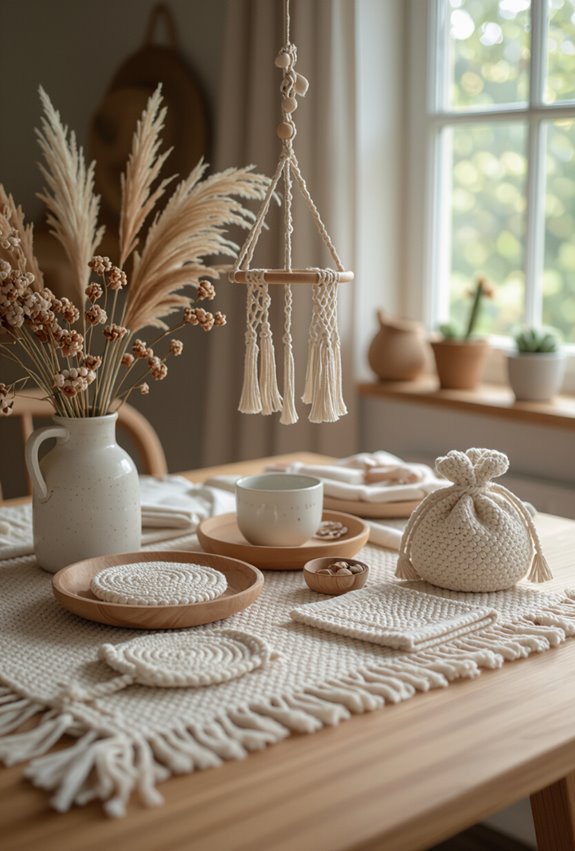 handmade macram and weaving favors