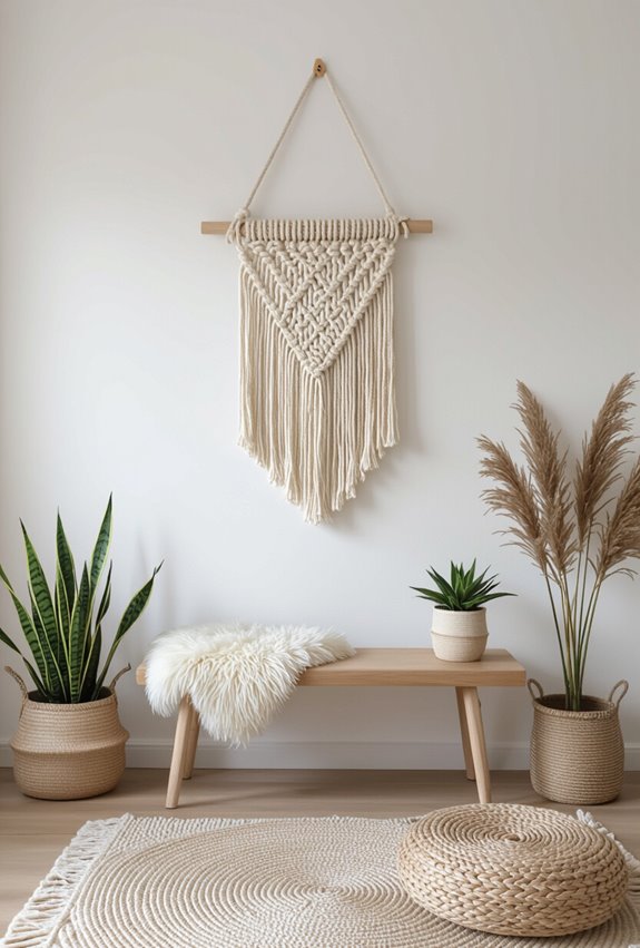 handmade neutral macram wallhanger