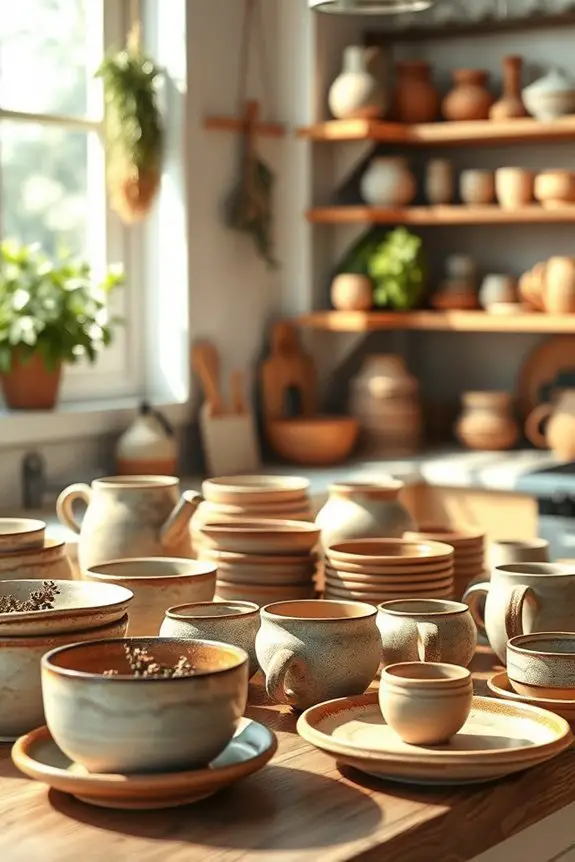 handmade pottery adds warmth