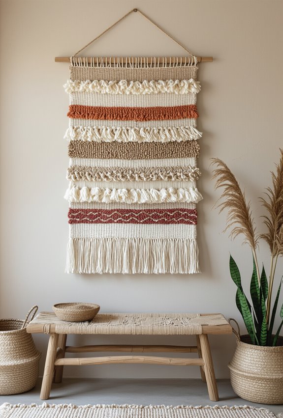 handmade textile fringe panel