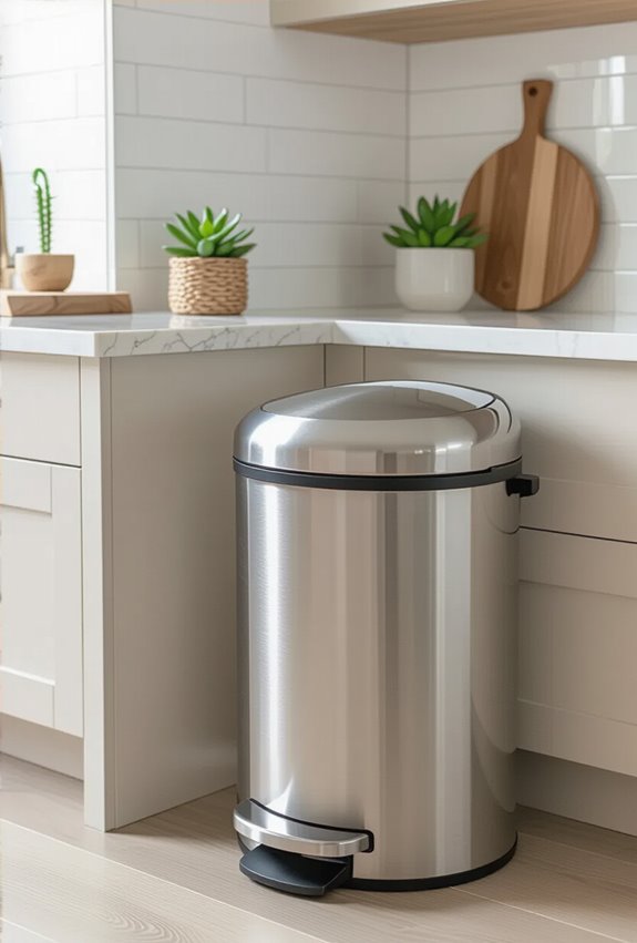 hands free stainless steel bins