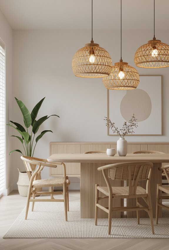 handwoven bamboo pendant lighting