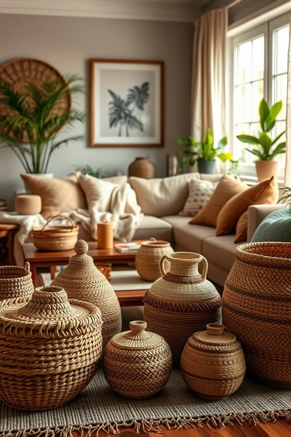 handwoven baskets for decor