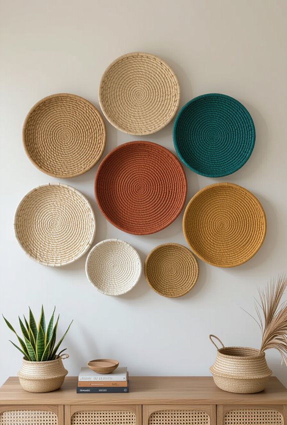 handwoven wall basket arrangement