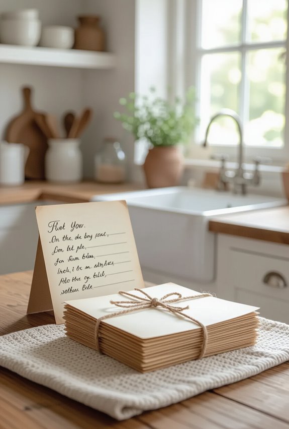 handwritten heirloom recipe display