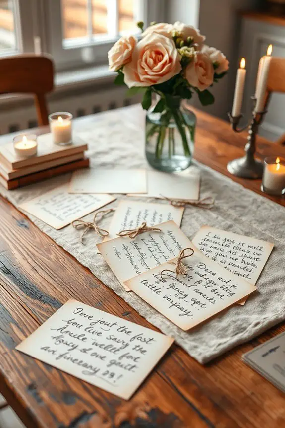 handwritten love letter display