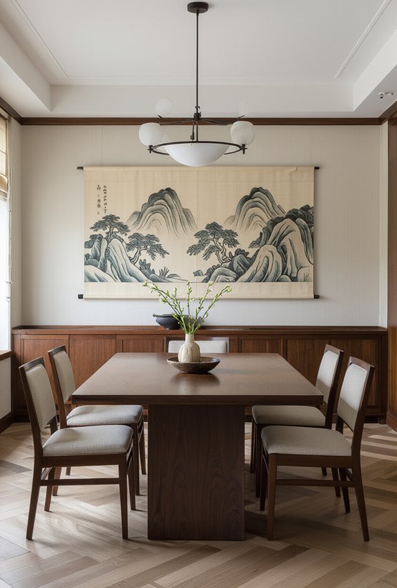 hang panoramic landscape scrolls horizontally