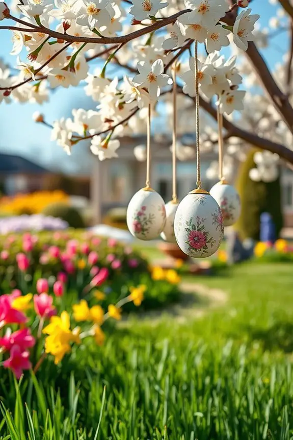 hanging floral egg decorations