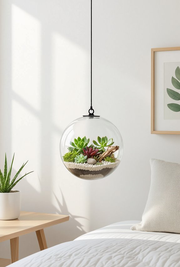 hanging glass succulent space savers