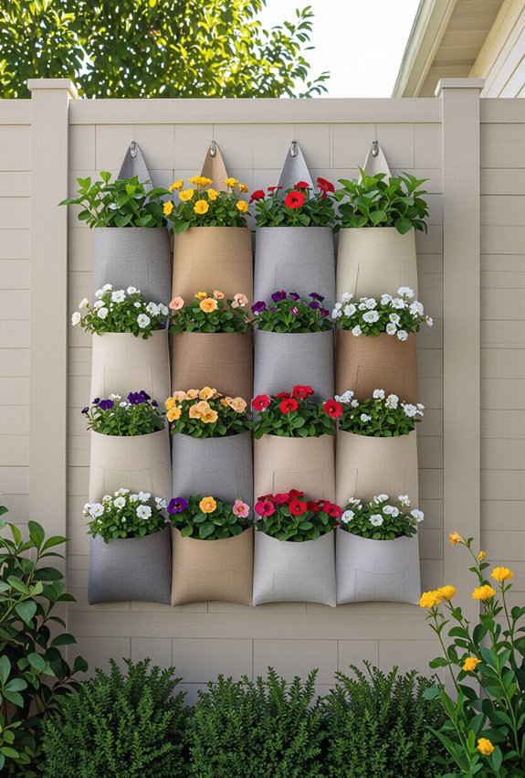 hanging modular vertical plant pockets