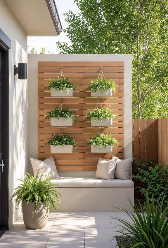 hanging planter privacy greenwall