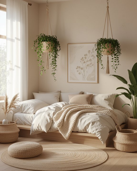 hanging plants create coziness