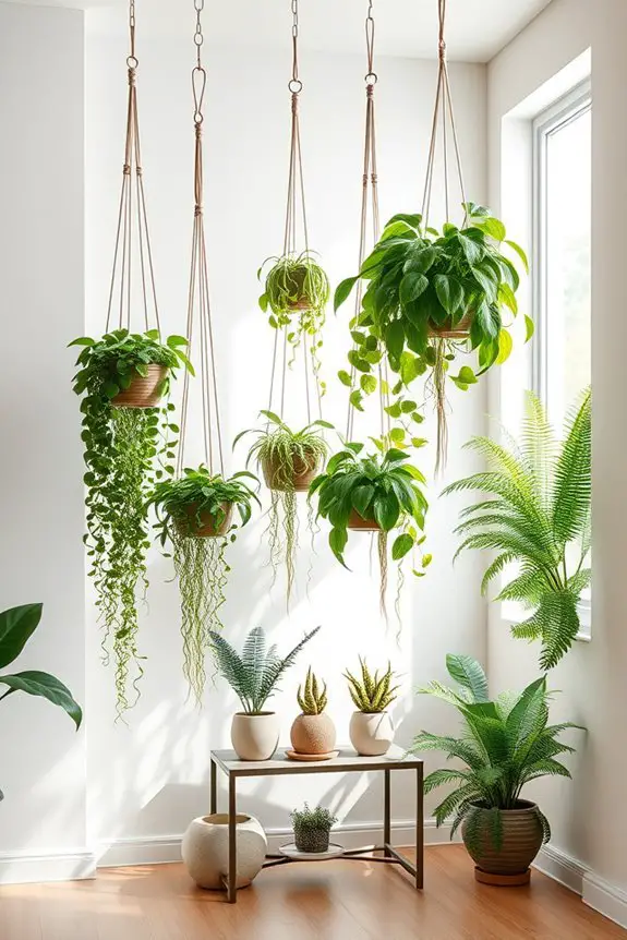 hanging plants maximize space