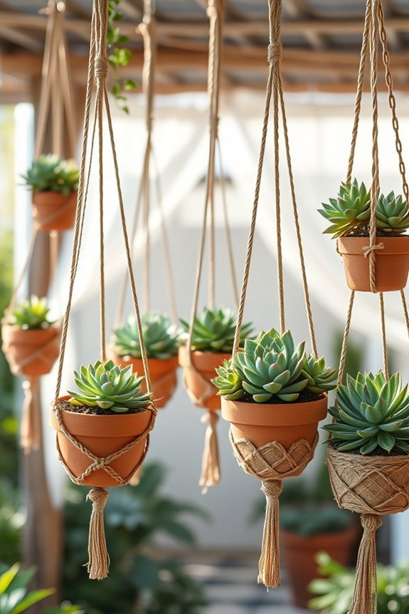 hanging succulent arrangements showcased