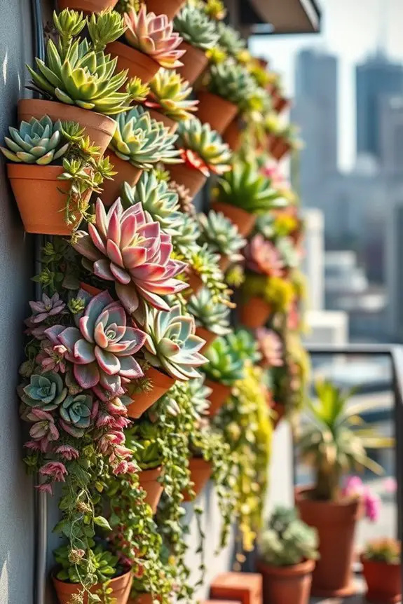 hanging succulent vertical garden