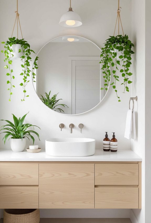 hanging trailing pothos in macrame