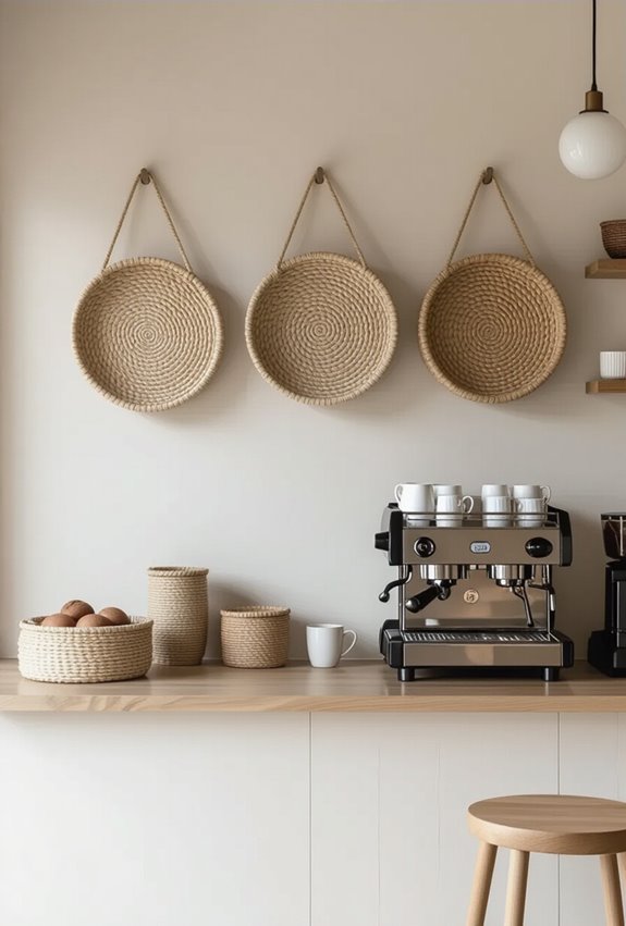 hanging woven basket storage