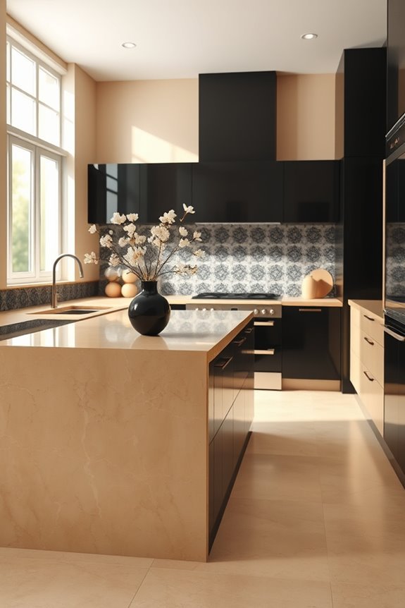 harmonious beige and black