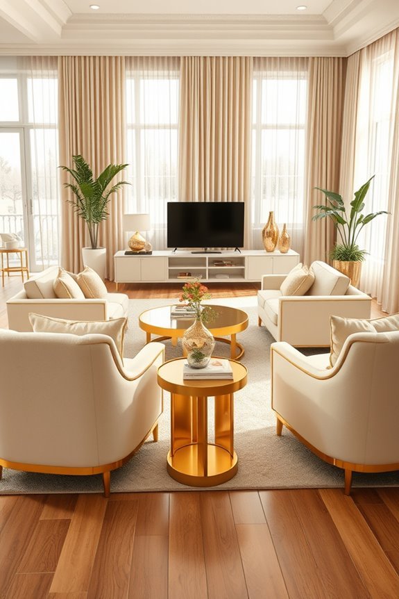 harmonious cream and gold arrangement