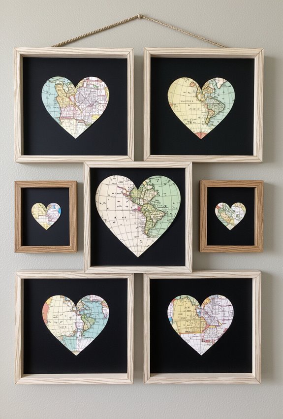heart shaped map art