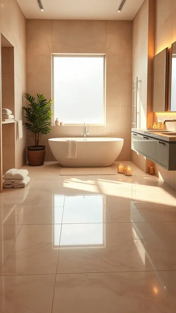 heated bathroom floor installation