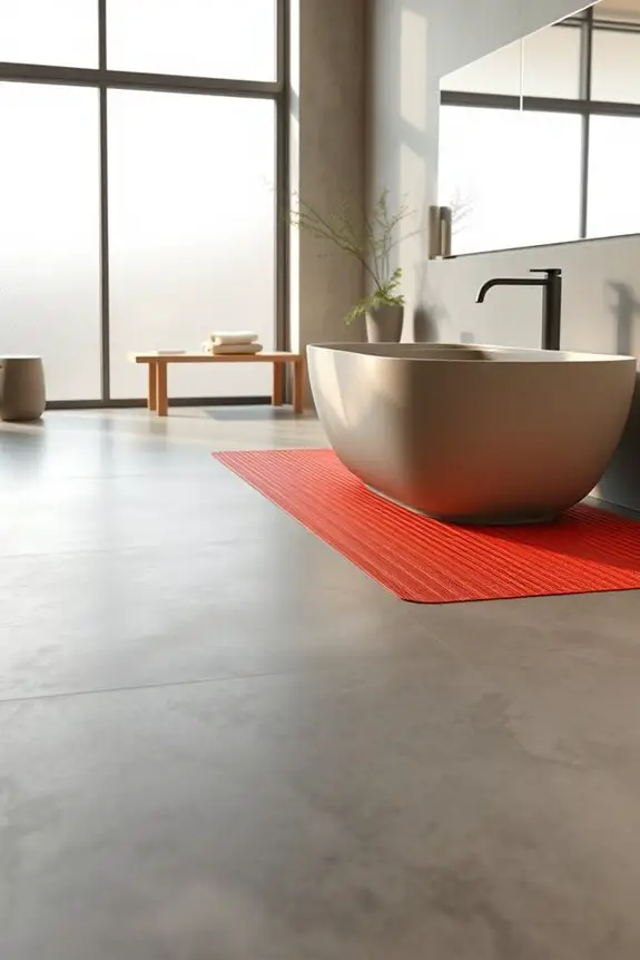 heated concrete bathroom flooring
