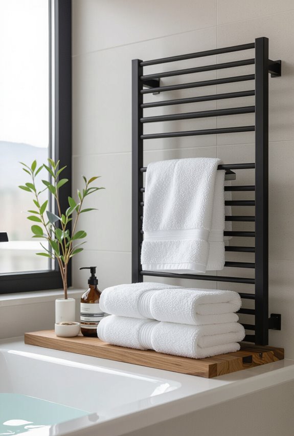 heated towel rails and storage