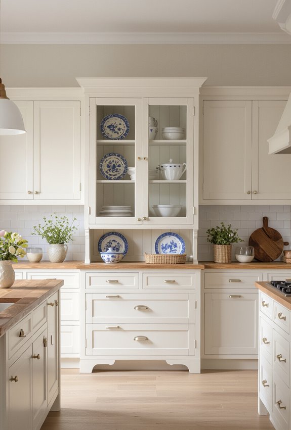 heirloom china contrasts modern cabinetry