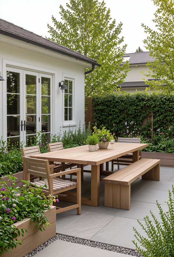 herb forward garden dining nook