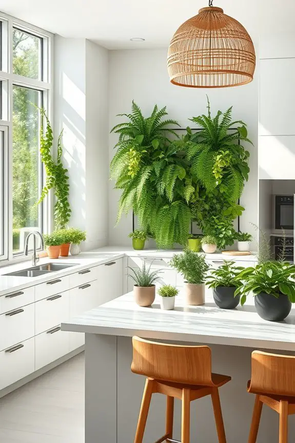 herb garden and vertical displays