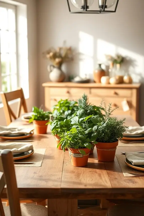 herb garden dining centerpiece