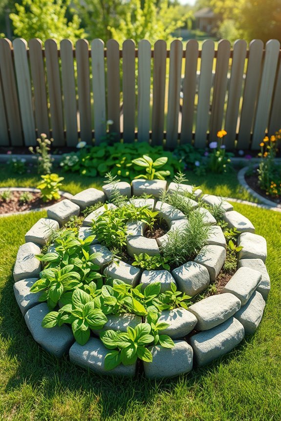 herb spiral garden creation