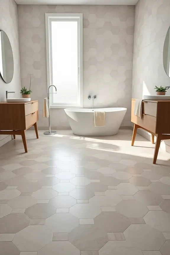 hexagonal tile bathroom designs