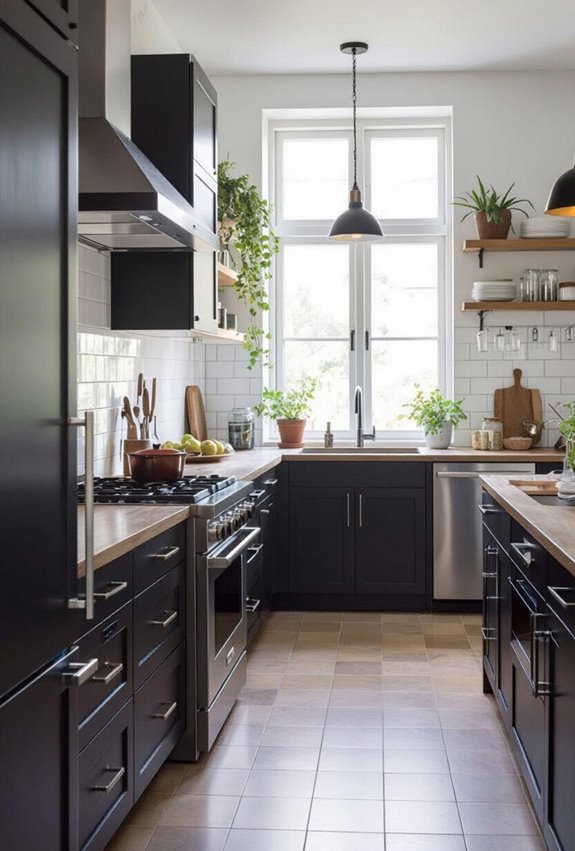 hidden appliances uninterrupted dark cabinetry