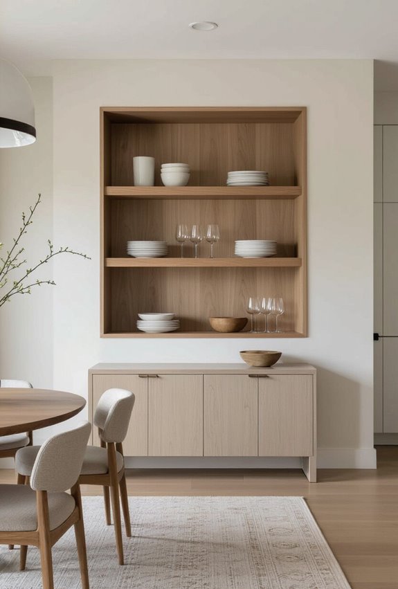 hidden cabinets that resemble shelves