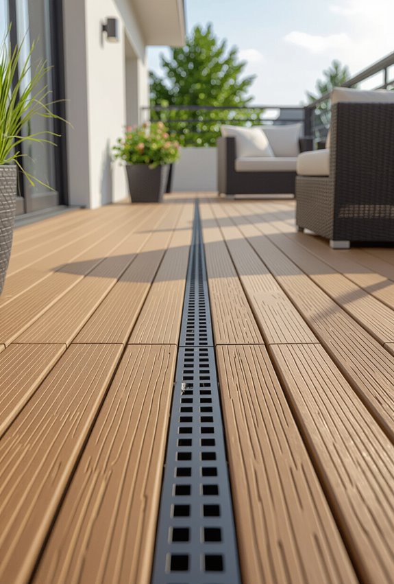 hidden drainage vinyl decking