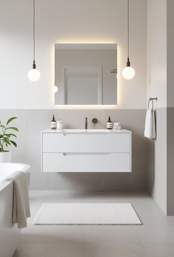 hidden drawer floating vanity