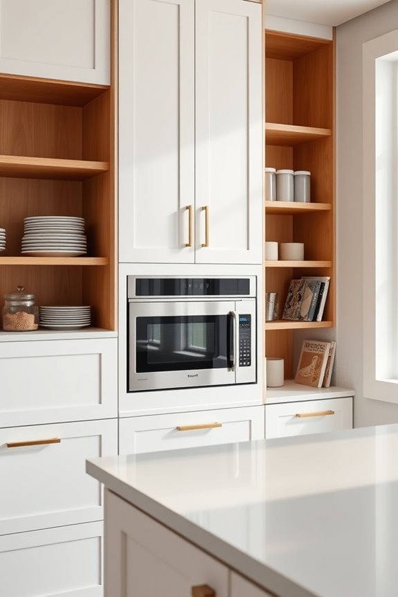 hidden microwave storage solutions