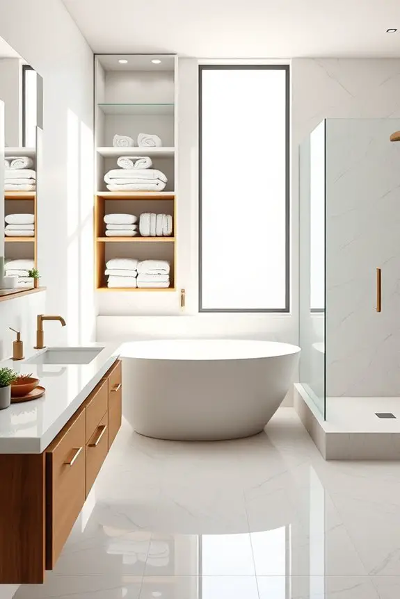 hidden organized bathroom storage