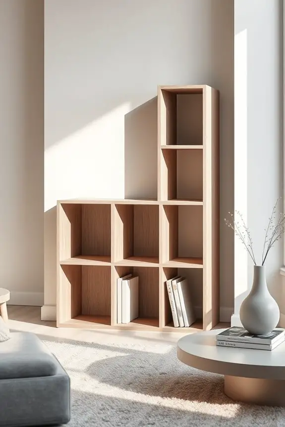hidden storage cube shelves