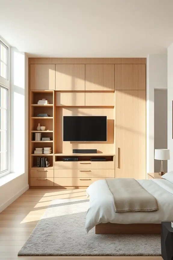 hidden tv closet design