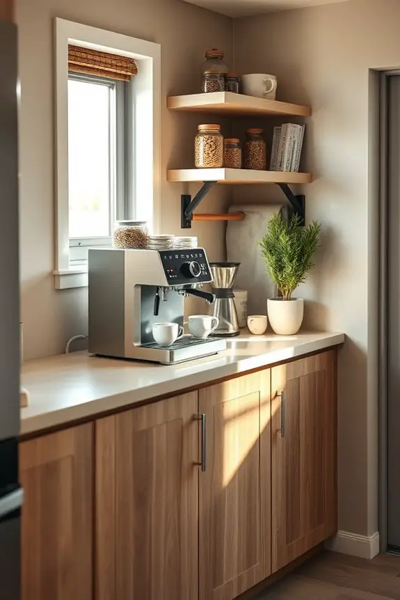 hideaway coffee bar setup