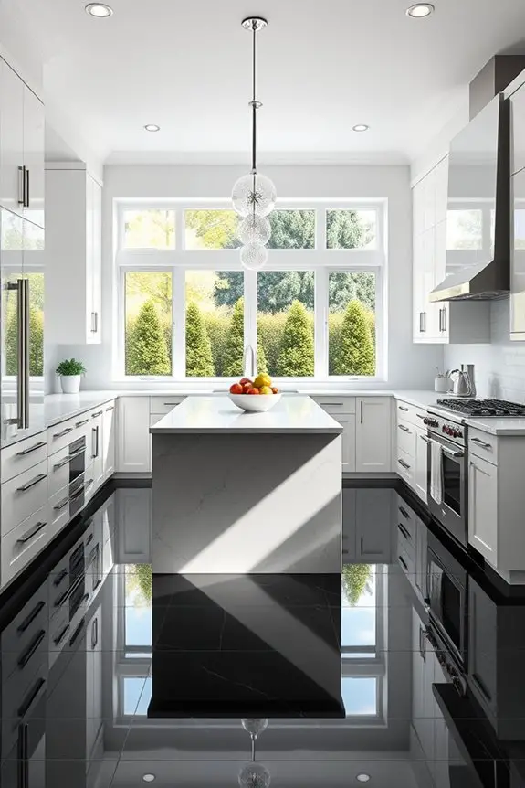 high contrast kitchen design