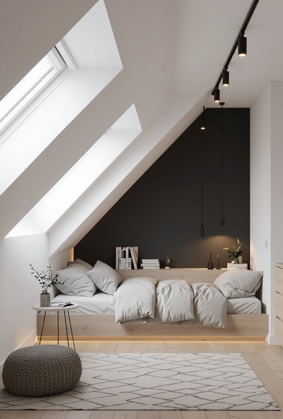 highlight angled attic architecture