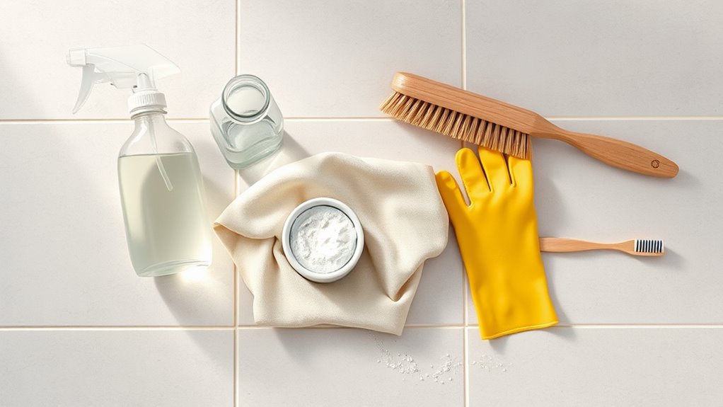 household cleaning supplies and tools