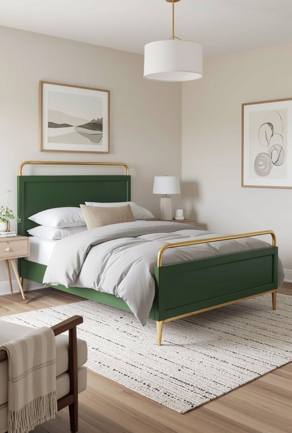 hunter green velvet canopy bed