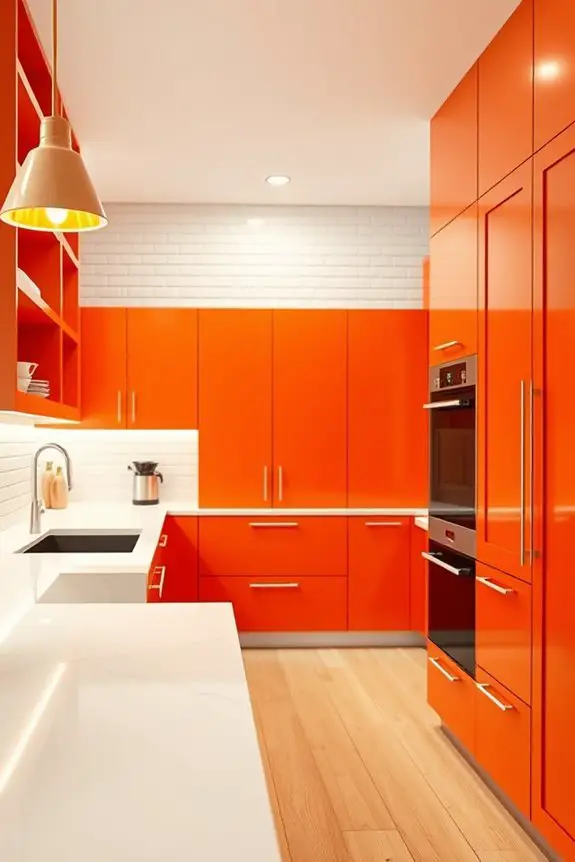 illuminate burnt orange cabinets